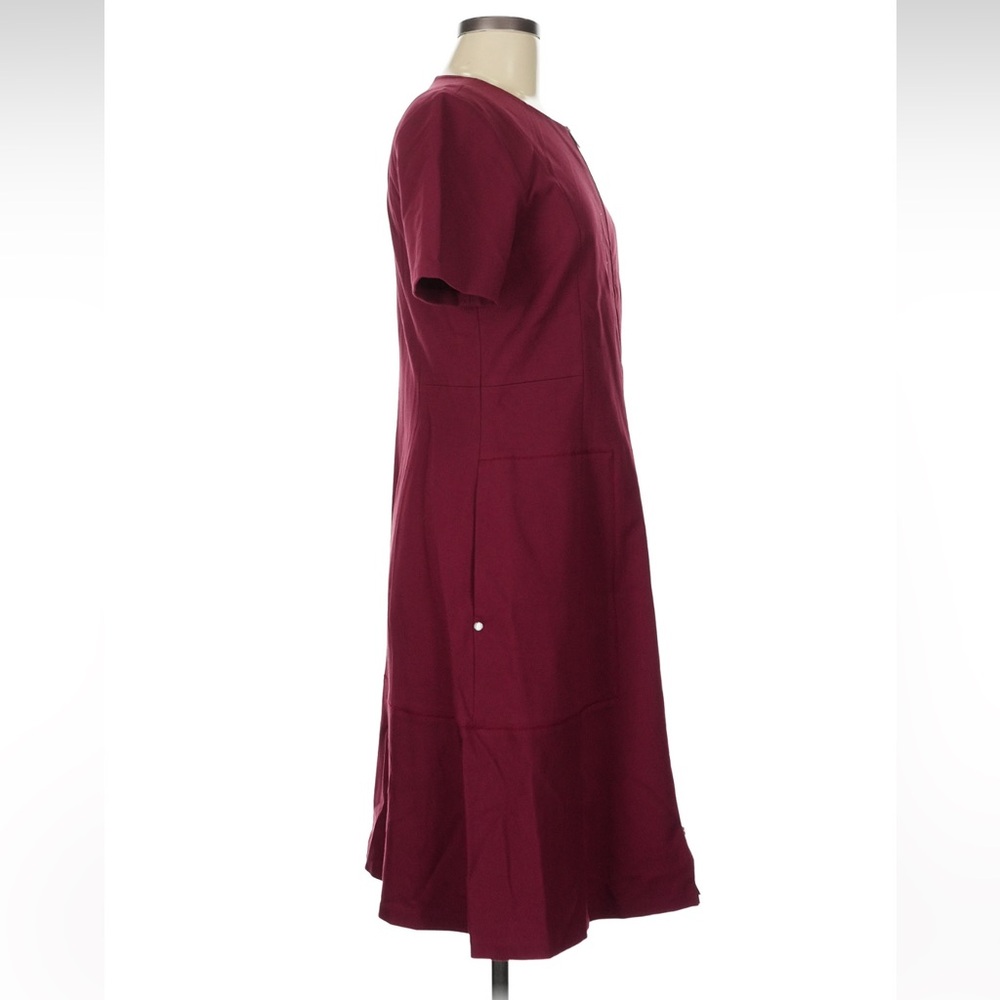 LAFAYETTE 148 Maroon Ponte Short Sleeve
Stretch Dress Sz 6 B37" W32" pockets - Picture 14 of 15